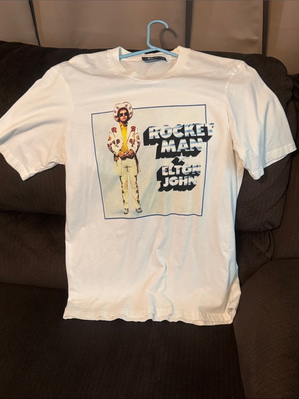 Elton John 'Rocket Man' Graphic Short Sleeve Tee - White